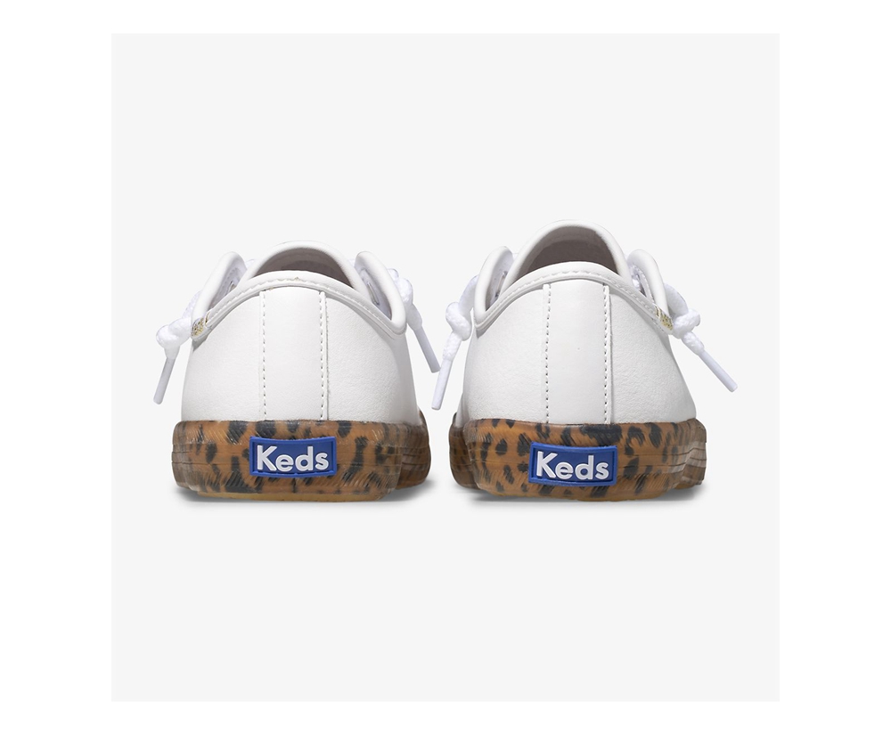 Zapatillas Keds Niños Blancas - Kickstart Leopard Foxing - 631-HBMCTY